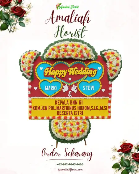 Papan Bunga Pernikahan Gedung Pewayangan Kautaman